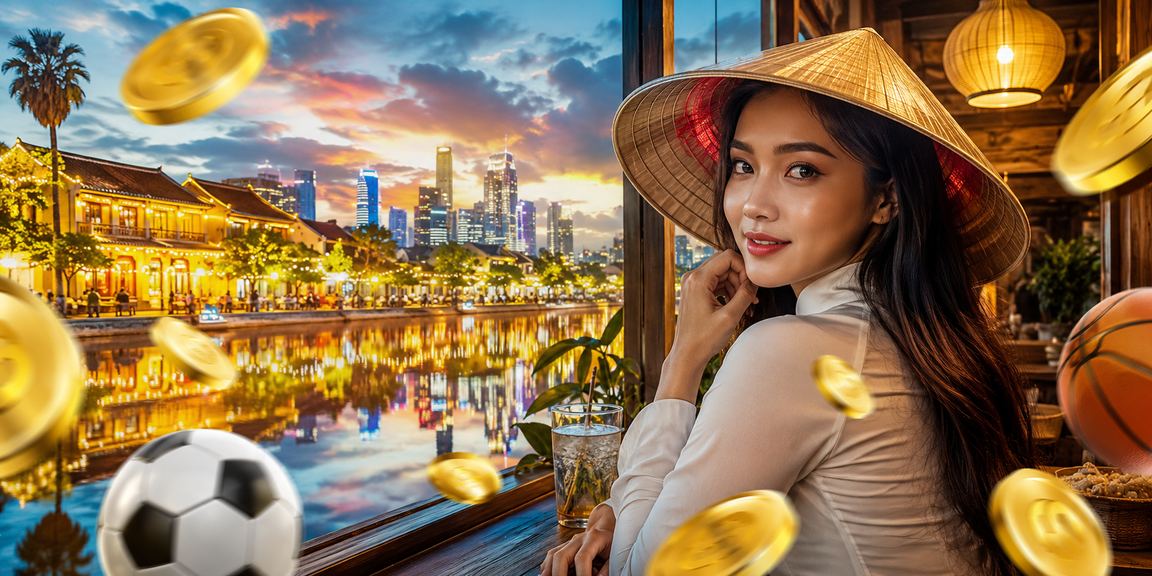 Người phụ nữ đội nón lá tại Hội An thư giãn và tham gia cá cược thể thao trực tuyến